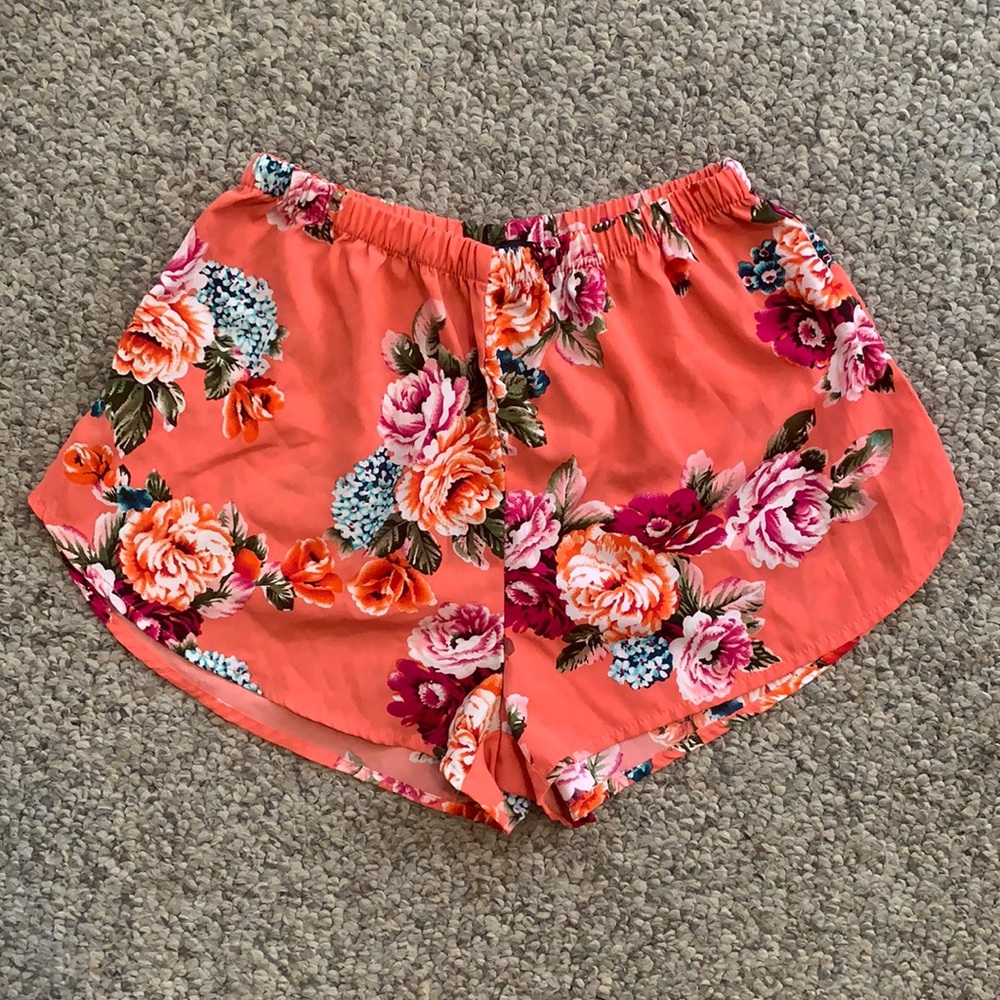 Medium Pink Floral Ambiance Apparel Shorts